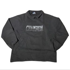 Vintage Champion Preppy Sweater XL USA Black Nice Fade